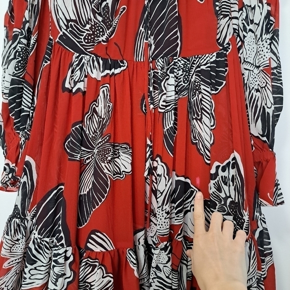 Autumn Adeigbo Fleur dress red butterfly 10 NWT - Picture 9 of 9